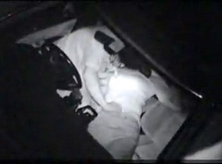 【 盗撮動画 】駐車場で深夜カーセックスする発情した中年カップルを赤外線カメラでご覧下さい。