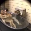 【 盗撮動画 】貸し切り露天風呂で素人カップルが開放的になり青姦セックスする様子を望遠カメラで隠し撮り！！！