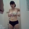 【女子校生着替え隠撮動画】水着ショップの試着室でポニーテールの美少女の大きな生乳を隠し撮りｗｗｗ